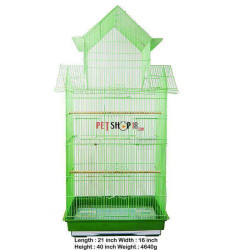 Bird Cage Hut Shape Large Green