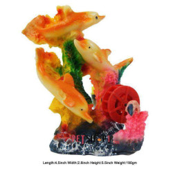 3 Orange Dolphin With Wheel